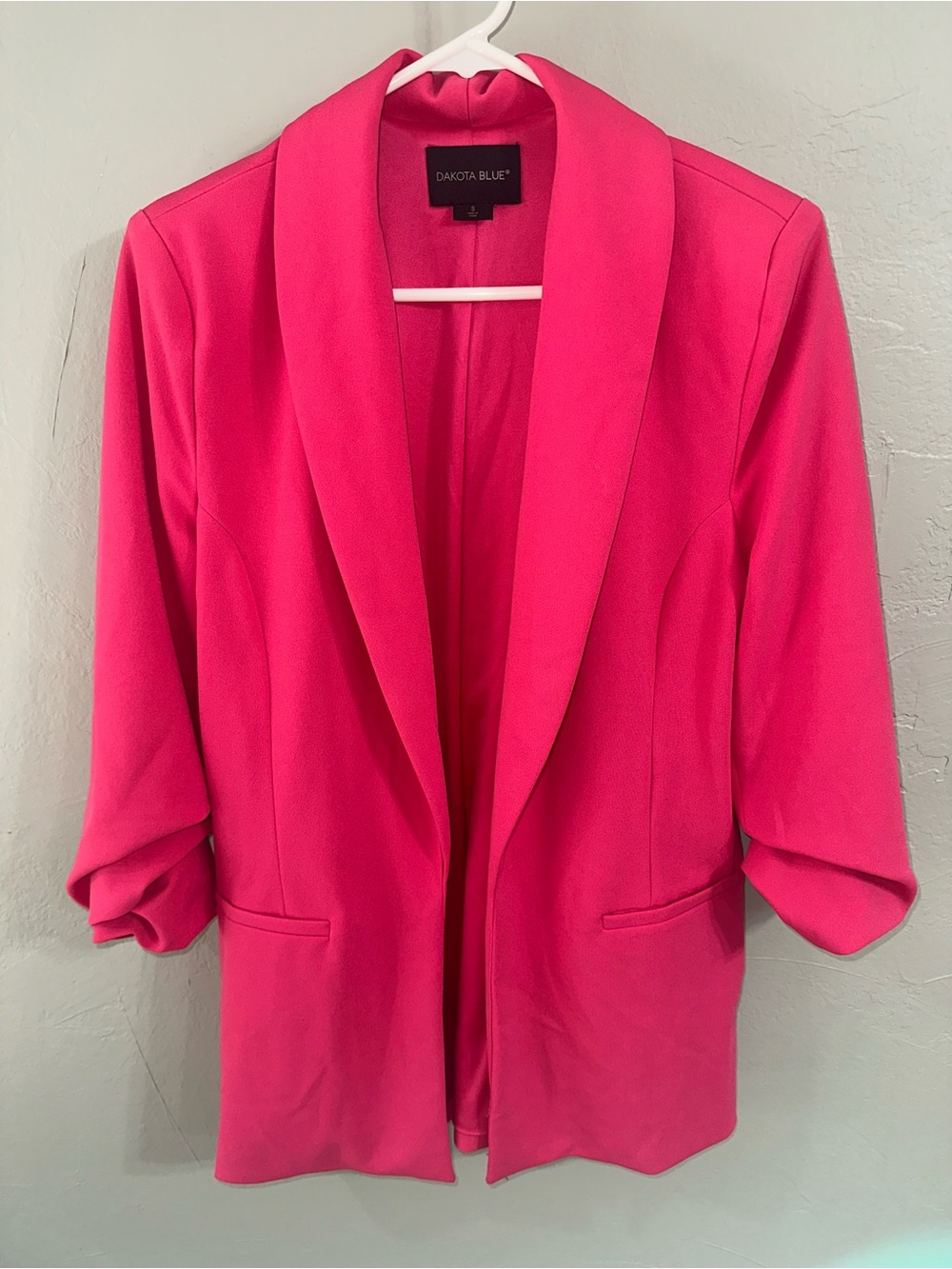 Dakota Blue+ Pink Open-Front Shawl Collar Blazer